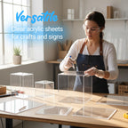 CALPALMY 12 x 12 x 1/4 inch Clear Cast Acrylic Plexiglass Sheet, 2-Pack