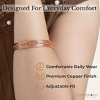 Pure Copper Bracelets - for Men and Women | Set of 2 | Gift Box | Handmade, 100% Copper, Adjustable| Fathers Day
