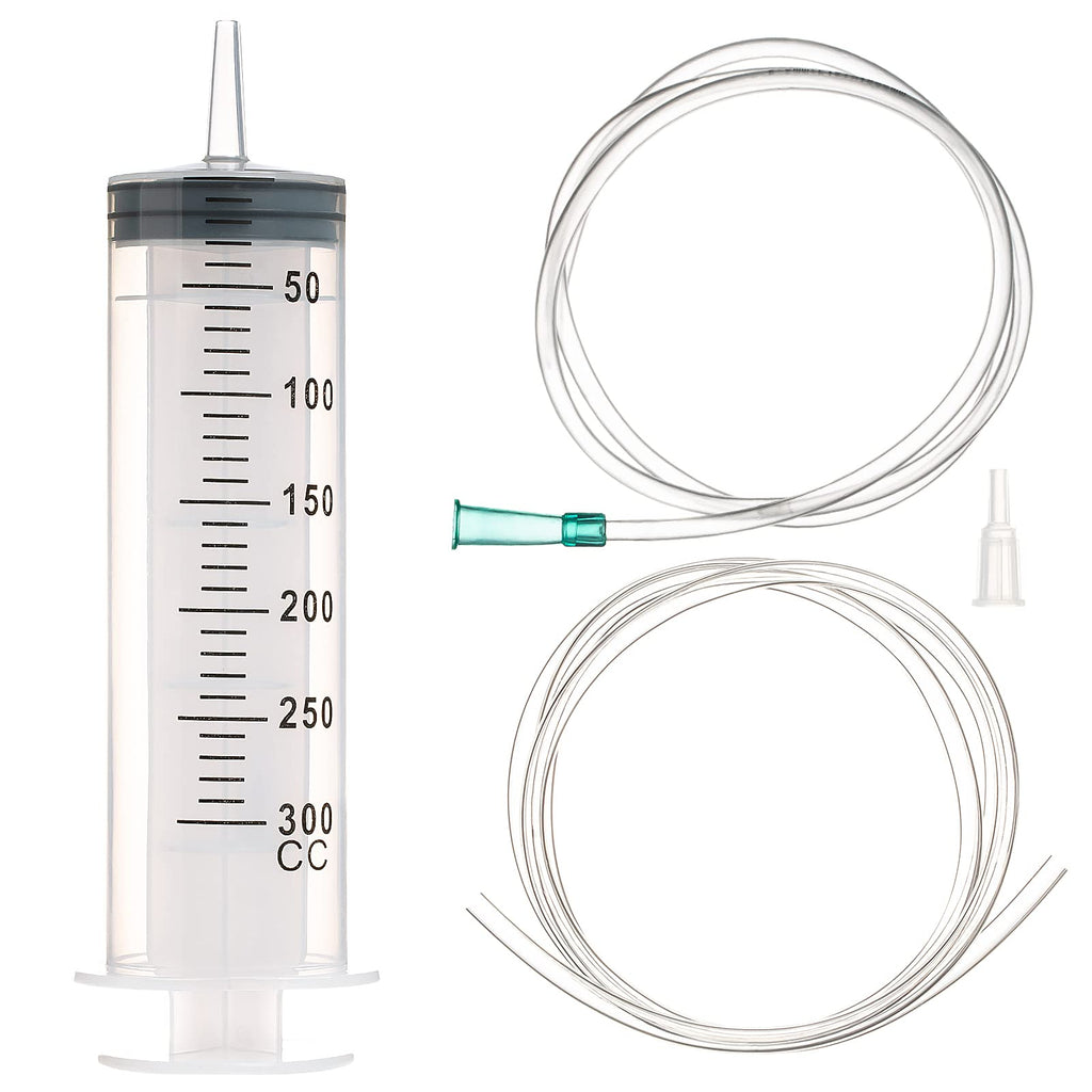 300ml/cc Syringes with Tube 40 Inch Handy Plastic Tubing and Adapter Tip