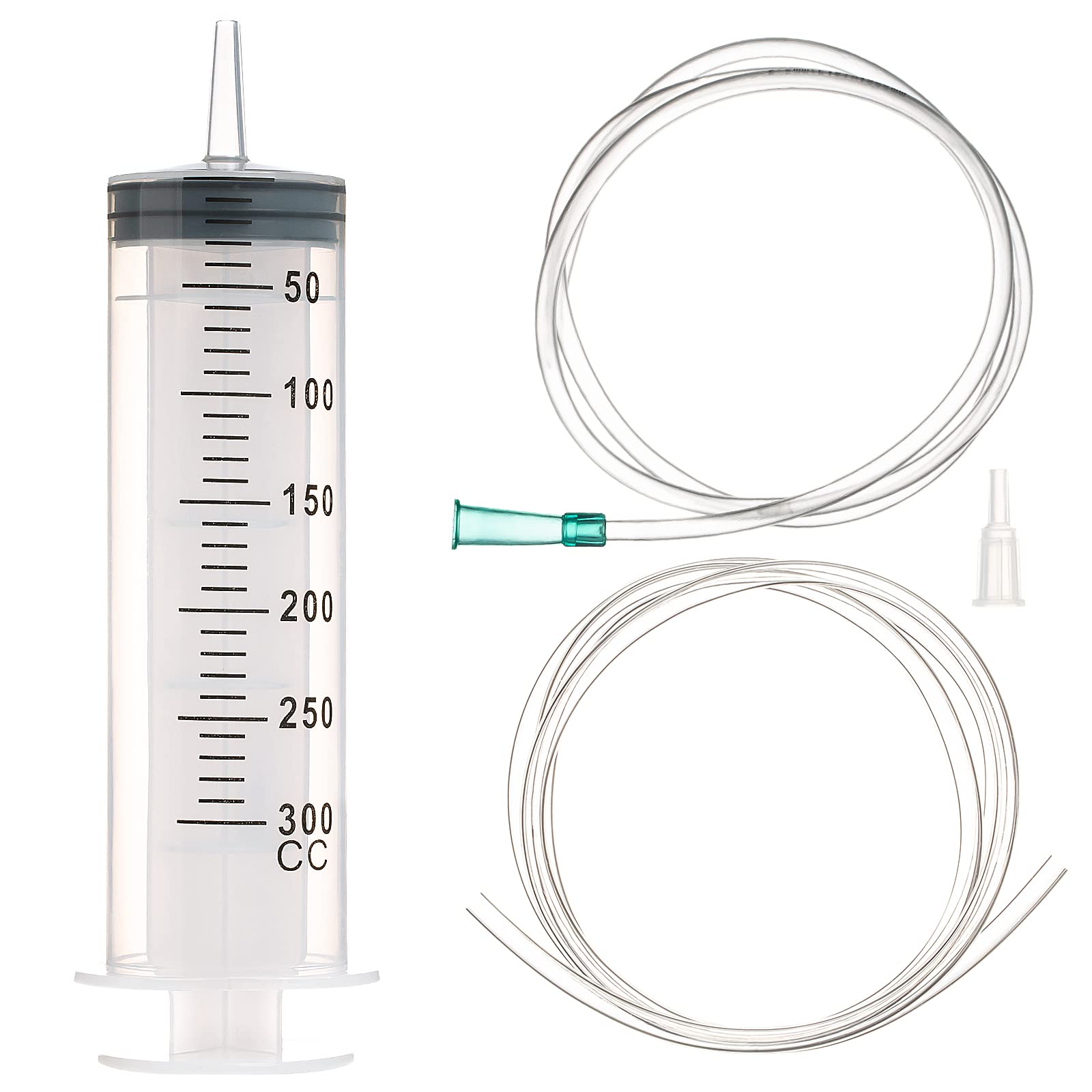 300ml/cc Syringes with Tube 40 Inch Handy Plastic Tubing and Adapter Tip