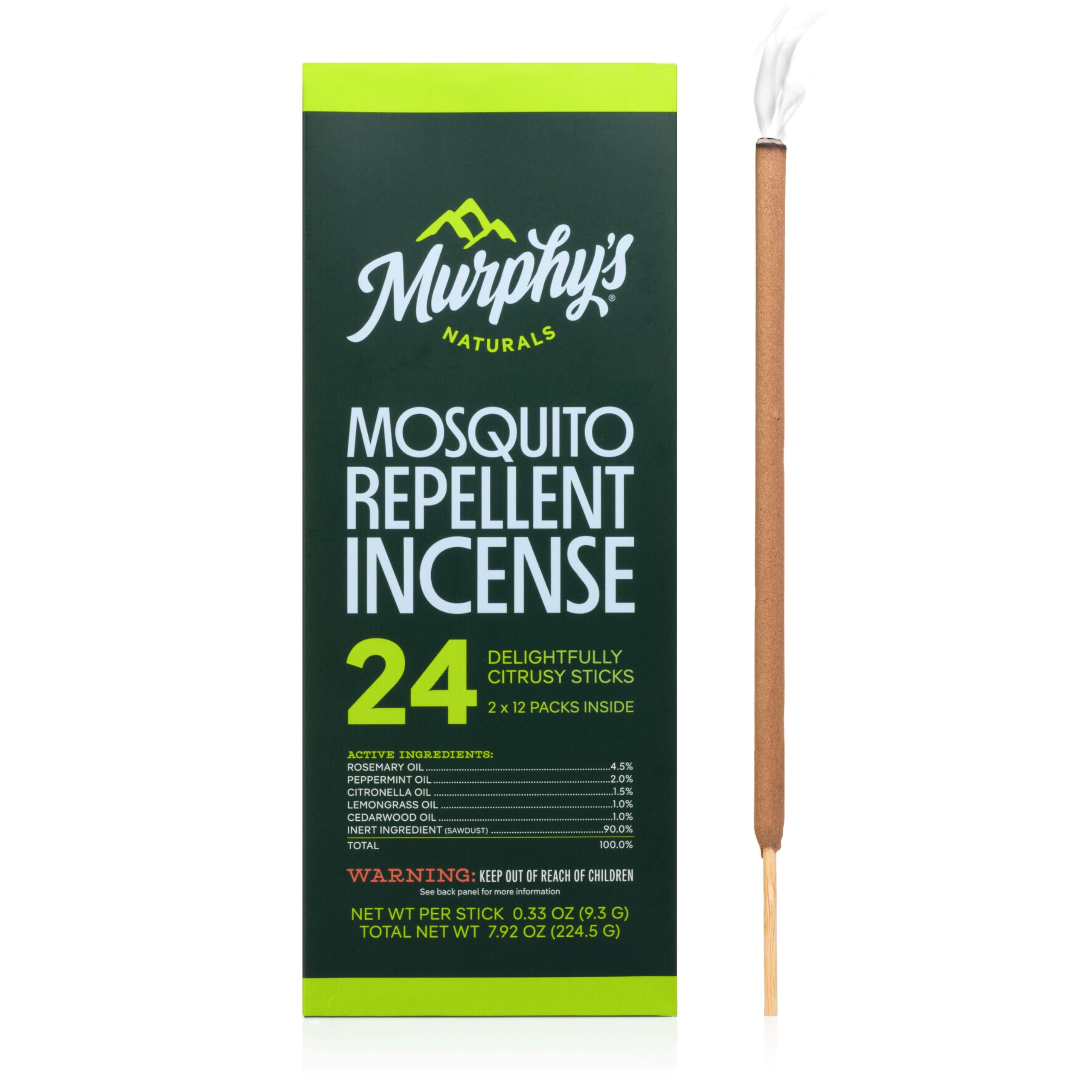 Murphy's Naturals Citronella Mosquito Repellent Incense Sticks, 24 Count