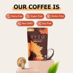 RYZE SUPERFOODS RYZE n Shine Bundle, USDA Organic Mushroom Medium Roast Coffee + Probiotic Coffee Creamer with 6 Adaptogenic Mushrooms for Better Energy, Focus, Digestion, Immunity, 30 + 30 Servings