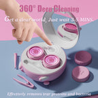Vastsoon Cute Contact Lens Cleaner, Case Cleaning Machine with Solution Soak Case and Contact Lens Applicator Tool for Daily Vision Care, Travel Size (Pink)
