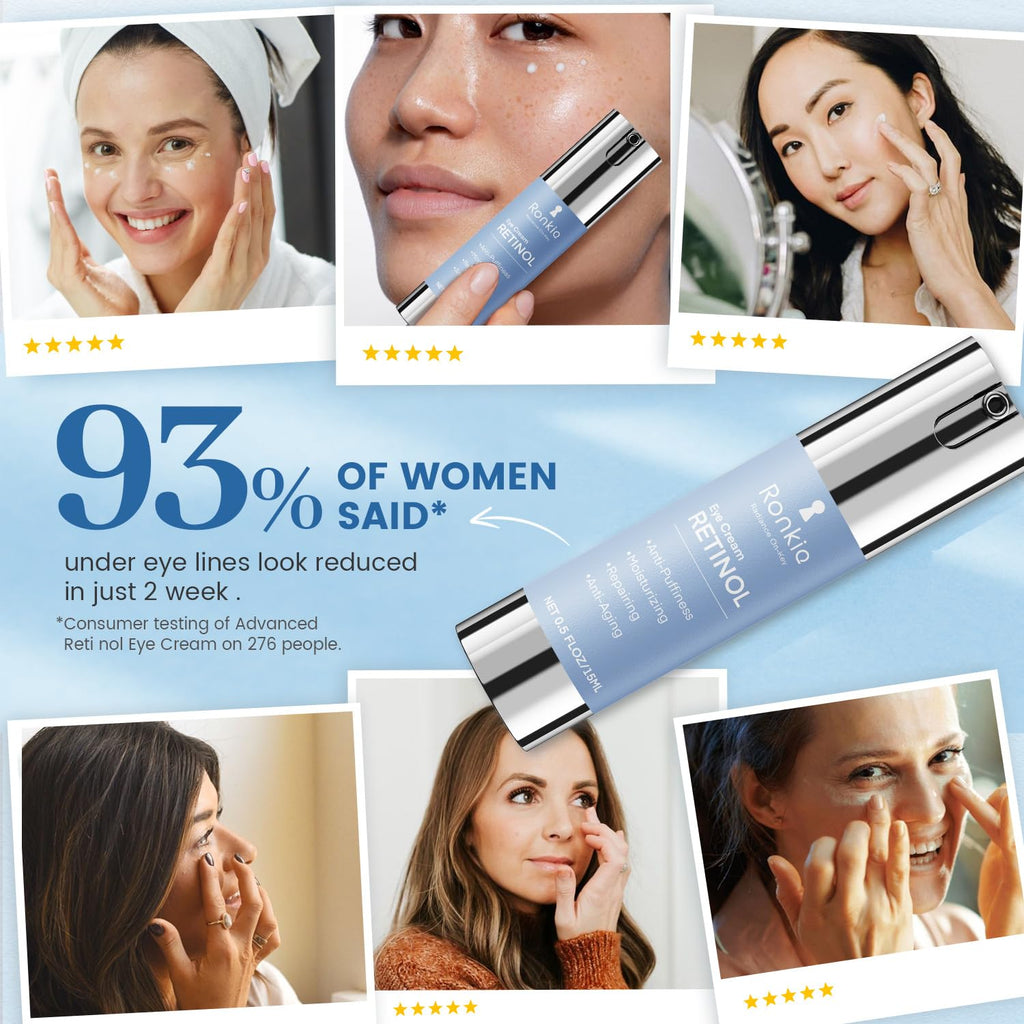 Retinol Eye Cream for Dark Circles: Anti-Wrinkle Under Eye Cream - Night Care Eye Cream Reduces Eye Bags