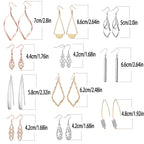 20 Paris Assorted Dangle Earrings Set for Women, Fashion-Celtic Gold Bar Earrings for Teens Girls Cute Filigree Earrings