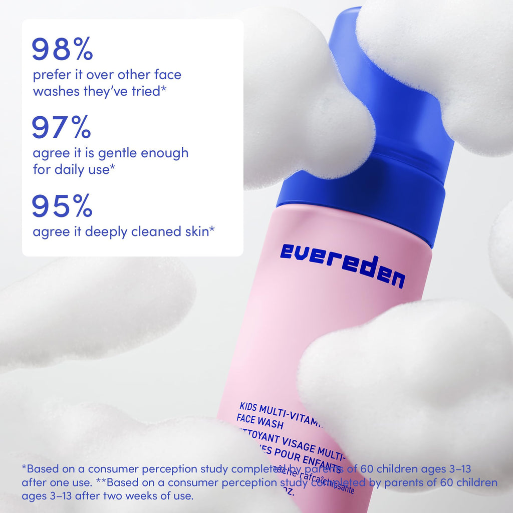 Evereden Kids Face Wash: Cool Peach, 3.4 fl oz. | Gentle Skin Care | Non-toxic and Clean Ingredients | Skin Care for Kids