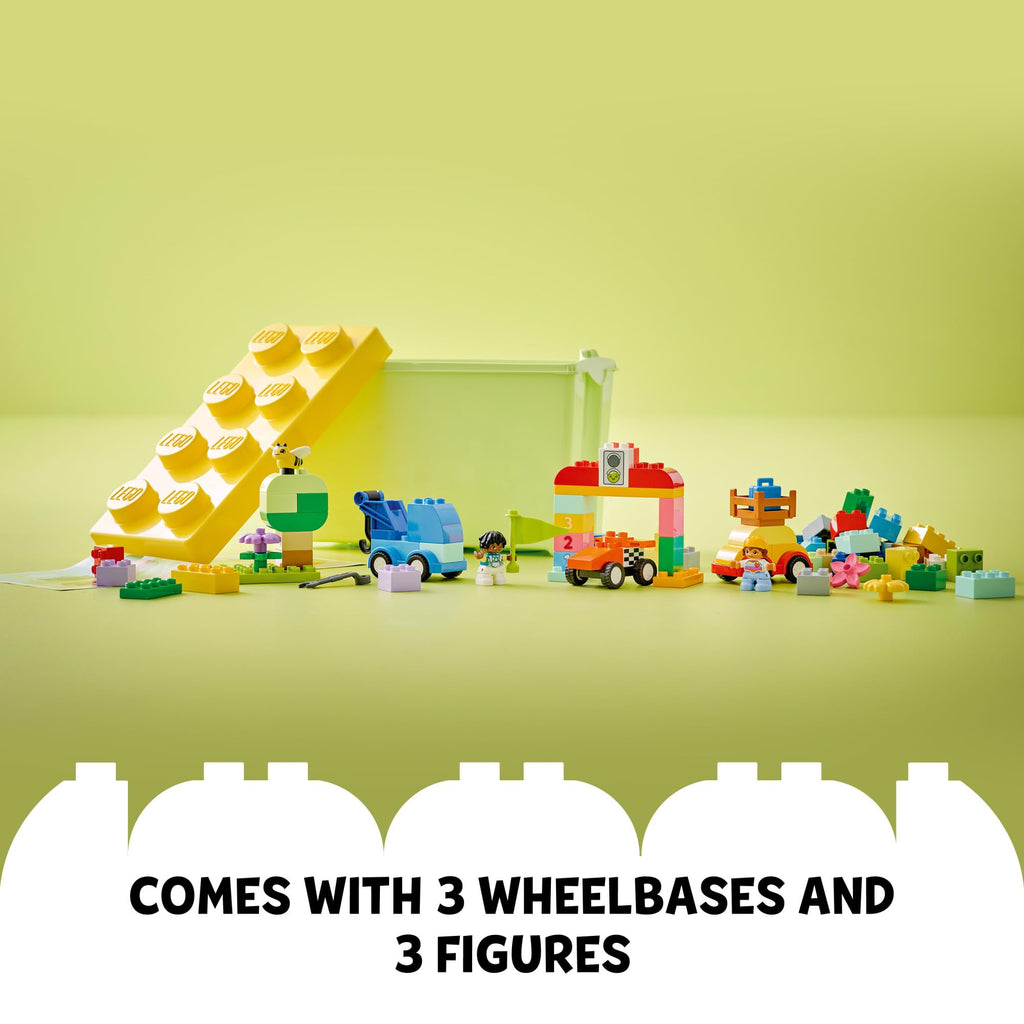 LEGO DUPLO Classic Cars and Trucks Brick Box Playset, Educational STEM Toy, Preschool Building Set for Toddlers Aged 18 Months Plus, Learning Toy to Develop Fine Motor Skills, 10439