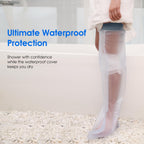 COMFYTHERA Waterproof Cast Cover for Shower Ankle Wound Protector Bath Adult Watertight Cast Bag Showering for Surgery Foot, Ankle, Burns Reusable (C-Long Leg S)