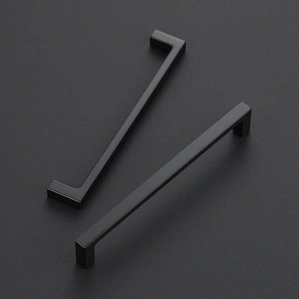 Ravinte 15 Pack Solid 6-1/4 Inch Kitchen Square Cabinet Handles Matte Black Pulls Drawer Pulls Kitchen Cabinet Hardware Flat Black Handles