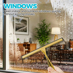 ALFLOD 2PACK 12-Inch Golden All-Purpose Shower Squeegee for Shower Doors, Bath Linen Sets, Tile Shower Walls, Bathroom, Window, Glass and Car Windshield, Mirrors and Kitchen-Stainless Steel