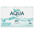 Pampers Aqua Pure Baby Wipes, Unscented, Fragrance Free, 99% Water, Water Based, Multi-Use, 896 Wipes Total (16X Flip-Top Packs)