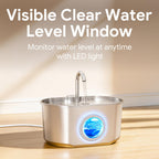 Cat Water Fountain Stainless Steel: 74oz/2.2L Cat Fountain for Drinking