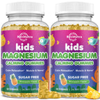 2 Pack Kids Magnesium Gummies, Magnesium Glycinate Gummies for Kids & Adults with L-Theanine, Chamomile, Licorice, Vitamin D, B6 for Sleep, Relaxation, Brain & Muscle, Sugar Free Pineapple
