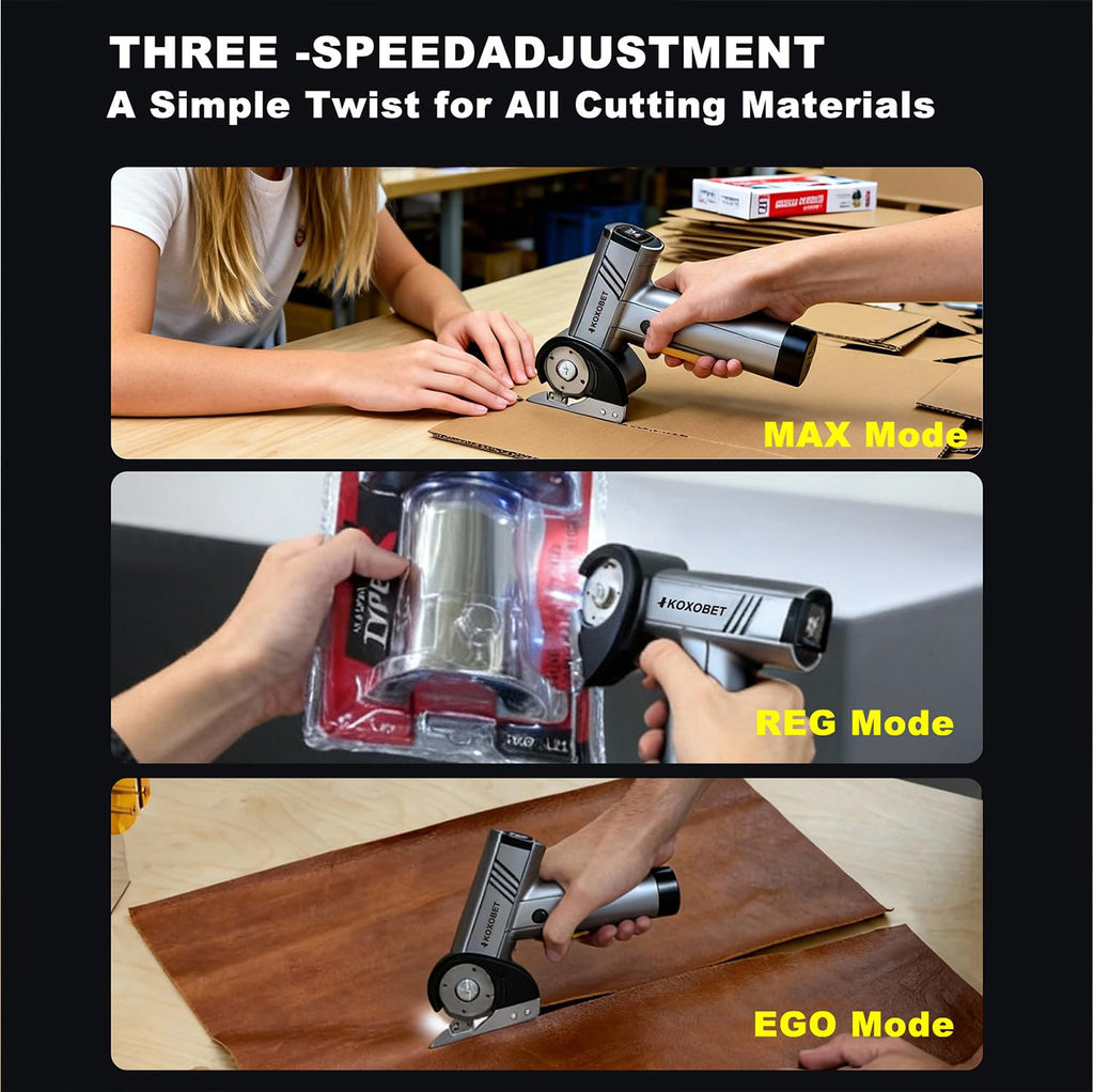 2026 Upgrade 4.2V Cordless Cutting Tool, Cardboard Cutter with LED Display, Brushless Motor, Cutting Tool Cut Trim Saw Flexible Blade, Electric Chop Saw for Fabric, Cardboard, Leather, Carpet-Orange
