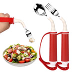 Adaptive Utensils for Disability Gadgets Swivel Fork Spoon Easy Grip Safe Stainless Steel,for Hand Tremors Parkinson's patients, 360° Rotatable Alzheimers Handicap accessories for daily living Elderly