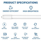 10Pack T8 LED Bulbs 4 Foot, 4FT T8 Fluorescent Replacement, Type A+B,14W 2450LM 4000K Neutral White, Plug & Play or Ballast Bypass, G13, T8 T10 T12 LED Replacement, Frosted Cover