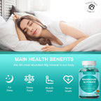 Magnesium Glycinate Gummies 500mg, Sugar Free for Adults & Kids, Best Magnesium Gummies for Sleep, Stress & Muscle Relief & Nerve Health, No Melatonin, Gluten Free, Non GMO, Vegan, Pectin, 60