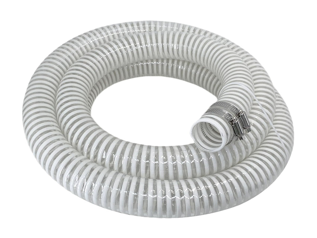 1 1/2 "-12 Ft Pool Filter Pump Connection Hose Premium Kink Free PVC Swimming Replacement Tube for Above Ground Pools, Includes 2 Hose Clamps and Can Be Cut as Needed