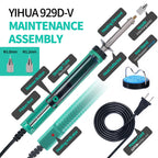 YIHUA 929D-V Electric Desoldering Soldering Iron Solder Sucker Desoldering Pump with Shorter Charging Handle and Desoldering Nozzles 1.0mm 1.2mm for Through-Hole Desoldering