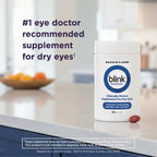 Blink NutriTears Clinically Proven Supplement for Dry Eyes, Eye Care with Lutein & Zeaxanthin and Vitamin D to Hydrate Eyes from Within for Long-Lasting Relief, 50 Softgels