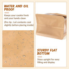 60 Pcs Bakery Bags with Window, 5.1x6.2x10.5 Inches Ties Lock Cookie Packaging Bag Resealable Paper Treat Bags for Homemade Breads, Popcorn, Candies,Treats, Snacks, Baked Goods Packaging