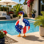 4th of July Patriotic Porch Goose Outfits,Patriotic Porch Goose Outfits for 23" Lawn Statue,Independence Day Goose Clothes for USA 250th Anniversary Outdoor Patio Yard Lawn Garden Decoration (D)