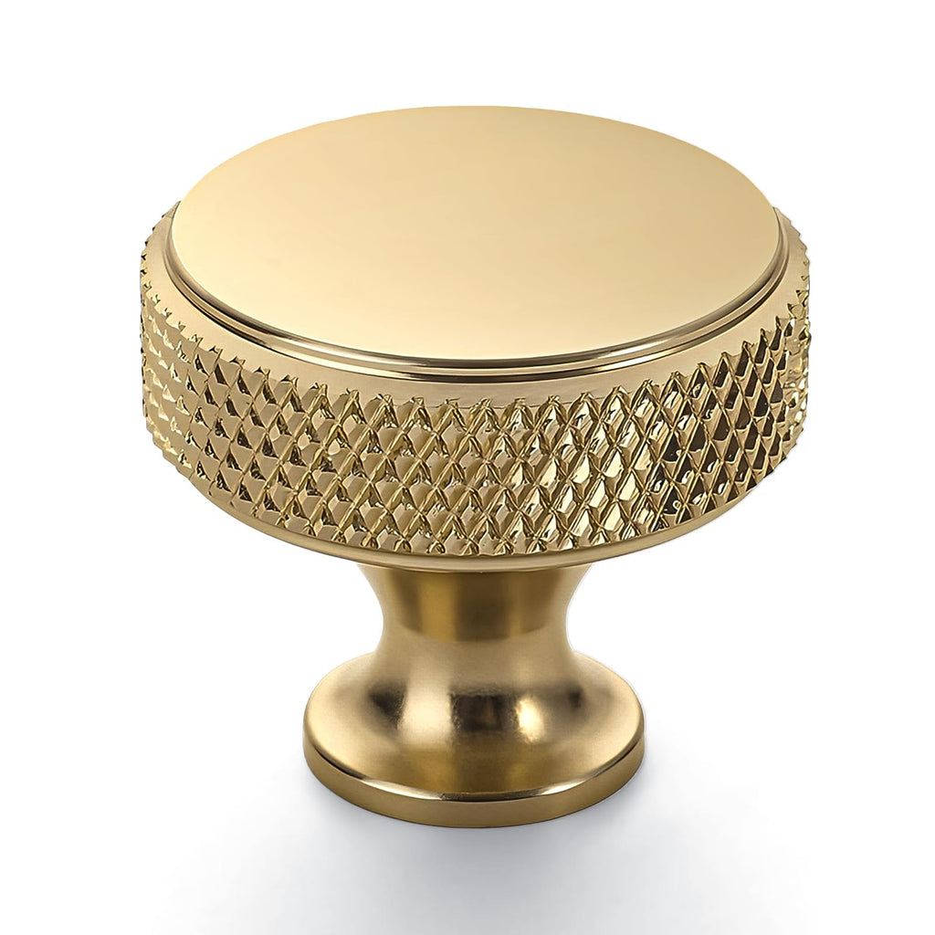 Coinkoly Champagne Bronze Knurled Cabinet Knobs Round Drawer Pulls 10 Pack
