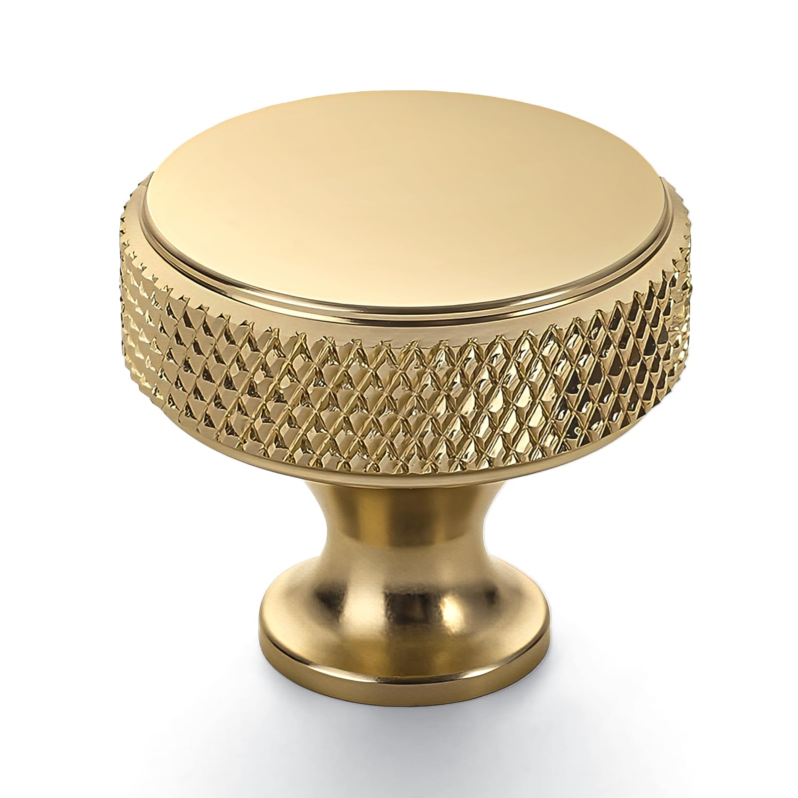 Coinkoly Champagne Bronze Knurled Cabinet Knobs Round Drawer Pulls 10 Pack