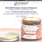 Four Elements 4E Wild Yam Balancing Cream, 2 OZ - 1st Place Winner at the 2023 International Herb Symposium for Creams and Salves! Proudly Farmed, Crafted and Packaged in WI, USA.