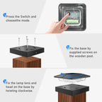 Peasur 4x4 Solar Post Cap Lights Outdoor with 3 Modes, 4 Packs LED Post Light Solar Powered Waterproof, 4x4/3.5×3.5 Wood/Vinyl Fence Posts Lights for Deck Railing Porch Mailbox Outside