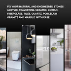 Granite, Marble & Corian Repair Kit (Clear, Black & Acrylic) - Ideal as Quartz Countertop Repair Kit I Works Great for Marble, Porcelain, Ceramic & Granite Surfaces I Also for Bathtub & Tile Repair