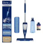 Bona Hardwood Floor Premium Spray Mop - Includes Wood Floor Cleaning Concentrate and Machine Washable Microfiber Cleaning Pad - Dual Zone Cleaning Design for Faster Cleanup
