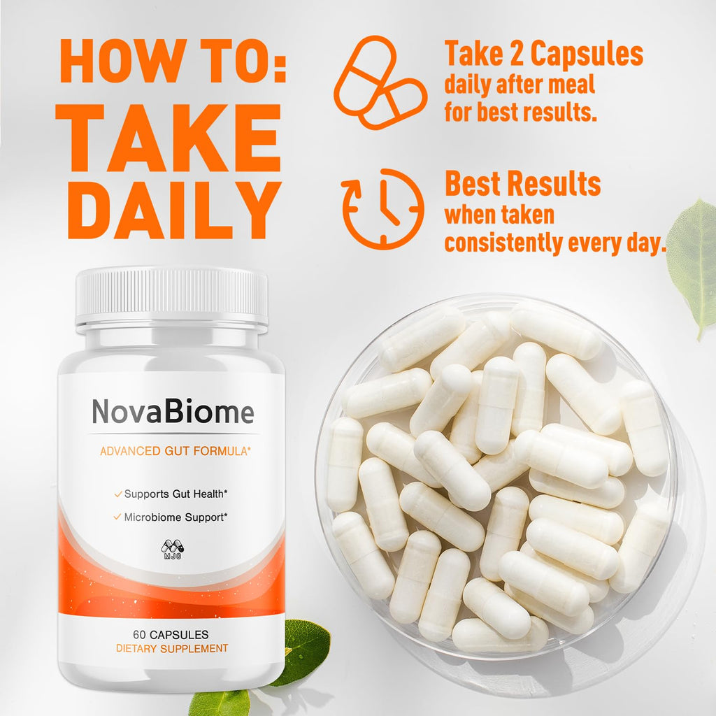 (3 Pack) NovaBiome Capsules, Official NovaBiome Pills with All Natural Ingredients, Advanced Formula Probiotic Skin and Health Support, Maximum Strength Supplement for Overall Wellness (180 Capsules)
