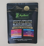 AyBet Organic Himalayan Shilajit Gold Gummies for Men and Women, Black Seed Oil, Ashwagandha, Ginseng, Turmeric, Gokshura, Lion's Mane, Lab Tested, No Sugar Added, Halal, 60Gummy
