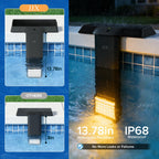 JJX Solar & USB Rechargeable LED Pool Lights for Inground and Above Ground Pools, 20 Colors 3 Lighting Modes with Timer & Remote Control, IP68 Waterproof Pool Lights Solar Powered