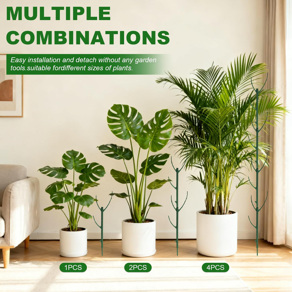 15pack Adjustable Plant Support Pole Stackable Indoor/Outdoor Support Pole with Clamps, Suitable for Supporting Monstera and Climbing Plants, Garden Accessories, Perfect Replacement for Plant Stakes
