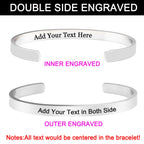 Amlion Personalized Bracelets for Women Mom,Engraved Custom Bracelets Cuff Inspirational Personalized Gifts for Women-Double Side Engraved