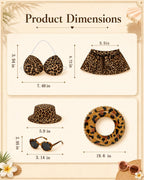 GSPIM 23" Summer Goose Outfit， Leopard Print Bikini for Goose Statue