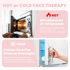 RelaxCoo Ice Face Eye Mask for Dark Circles and Puffiness Cold Warm Compress, Gel Cold Cooling Face Mask Package for Women and Men, Migraines, Headache, Stress and Relaxation, Pink