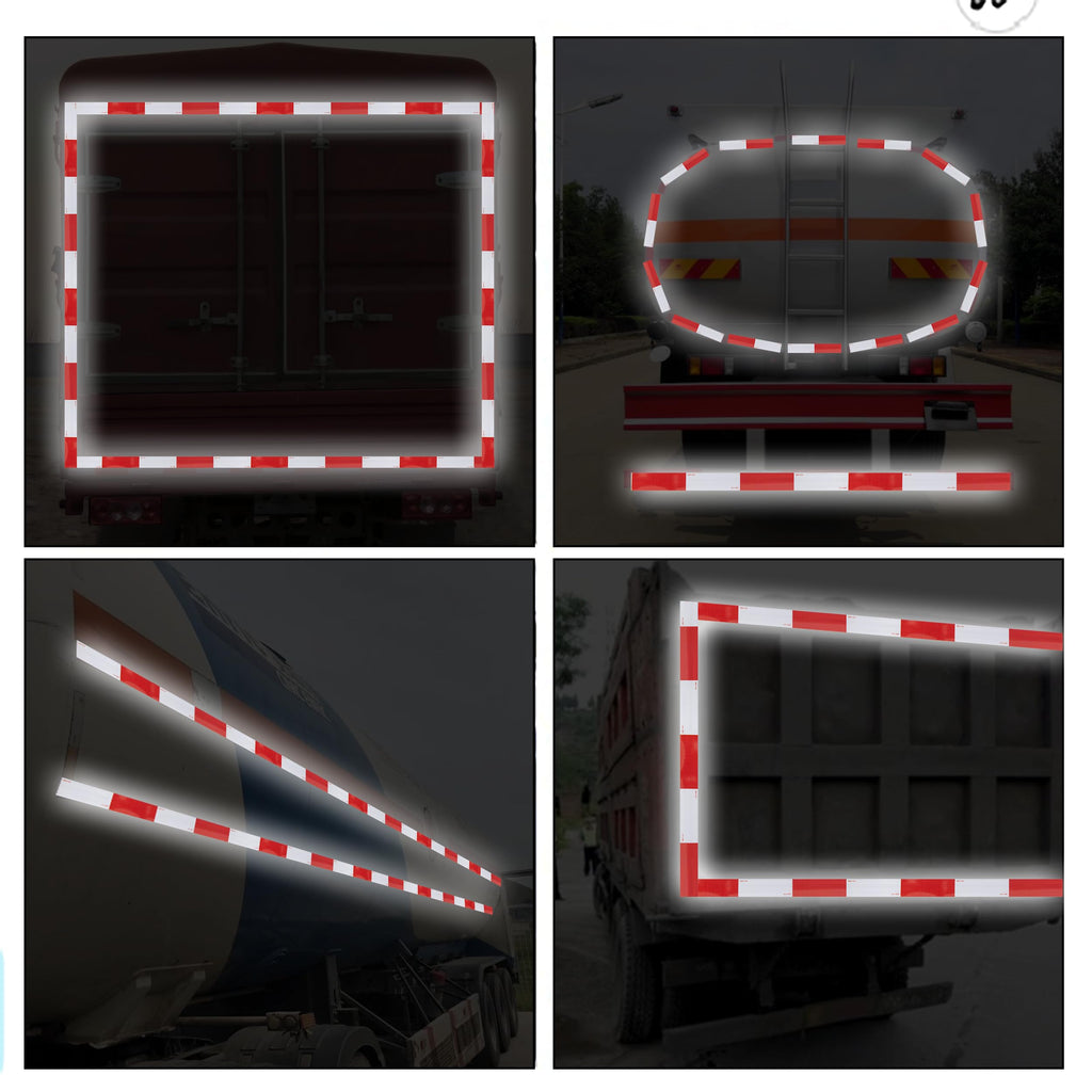 SWRT DOT-C2 Reflective Tape 2 Inch x 30 Feet Red White Reflective Tape Outdoor Waterproof Conspicuity Strong Adhesive Reflector Tape Warning Safety Tape for Vehicles Trailers Boats Signs