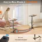 NIUTN Overbed Bedside Table with Wheels, Adjustable Hospital Over Bed Table, Rolling Laptop Table, Medical Bed Side Table