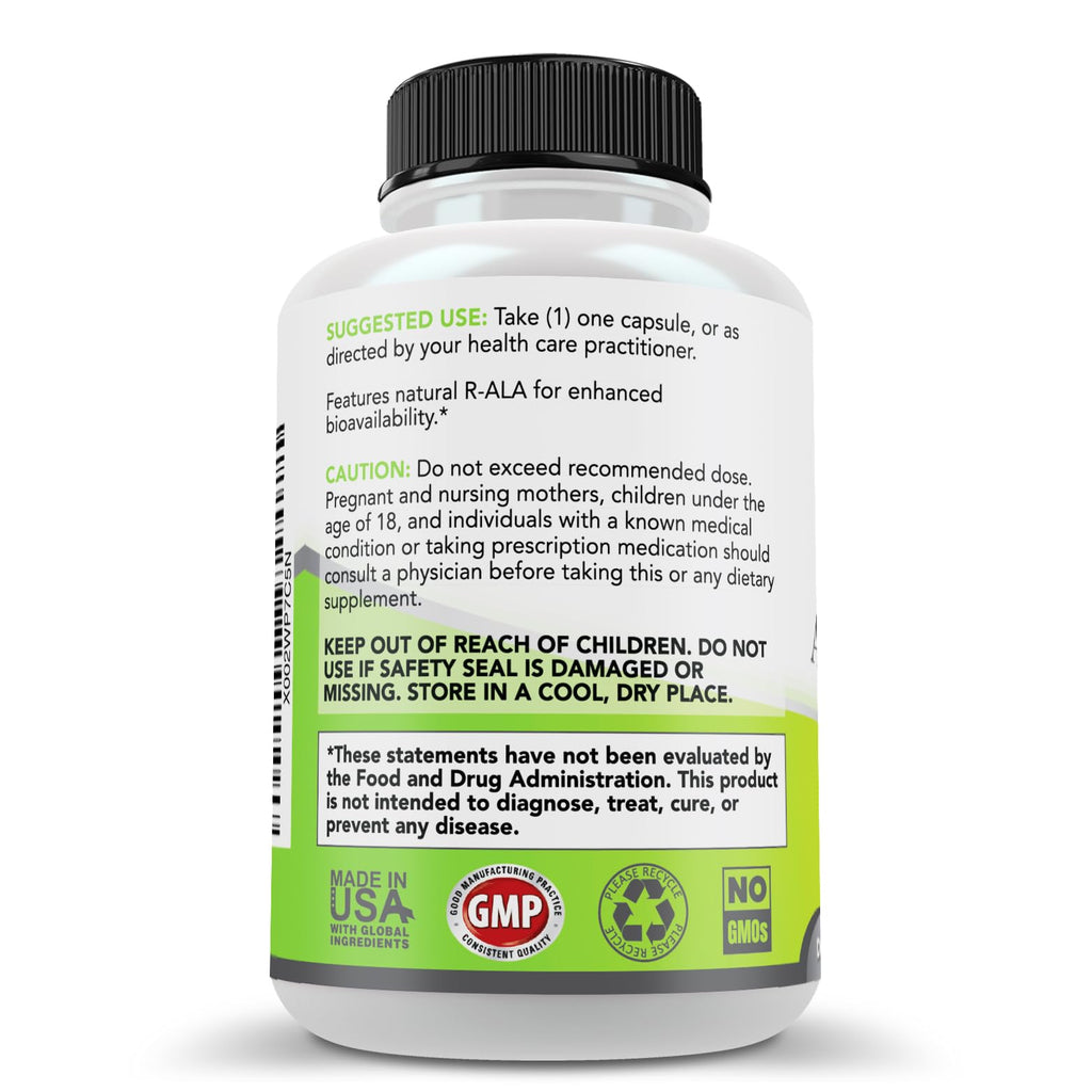Simply Natures Pure Alpha Lipoic Acid 600mg 240 Veggie Capsules, Non-GMO Thioctic Acid 8 Month Supply