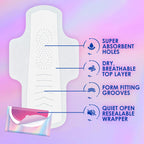 Always Pocket Feminine Pads with FlexFoam, Size 1, Regular, with Wings, Unscented, 66 Count (3 Packs of 22)
