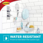 Command Large White Bath Hooks, 1 Hook, 2 Strips