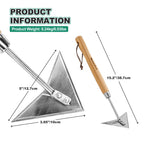 Berry&Bird Triangle Hand Hoe, 15.2’’ Winged Weeder Tool with Wood Handle