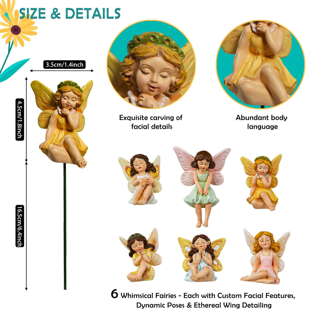 Fairies for Fairy Garden 6Pcs - Mini Garden Fairies Miniature Figurines