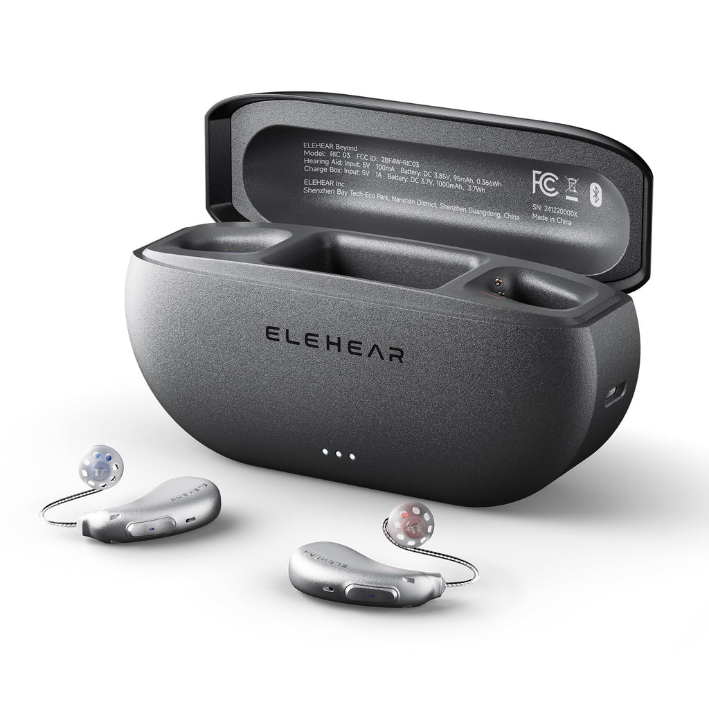 ELEHEAR-Beyond OTC Hearing Aids, AI Powered Speech Enhancement and Tinnitus Masking, Superior Sound Quality, Connectivity with iOS or Android Devices via Bluetooth 5.3, for Seniors and Adults