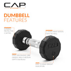 CAP 12-Sided Coated Dumbbell, 3 LB