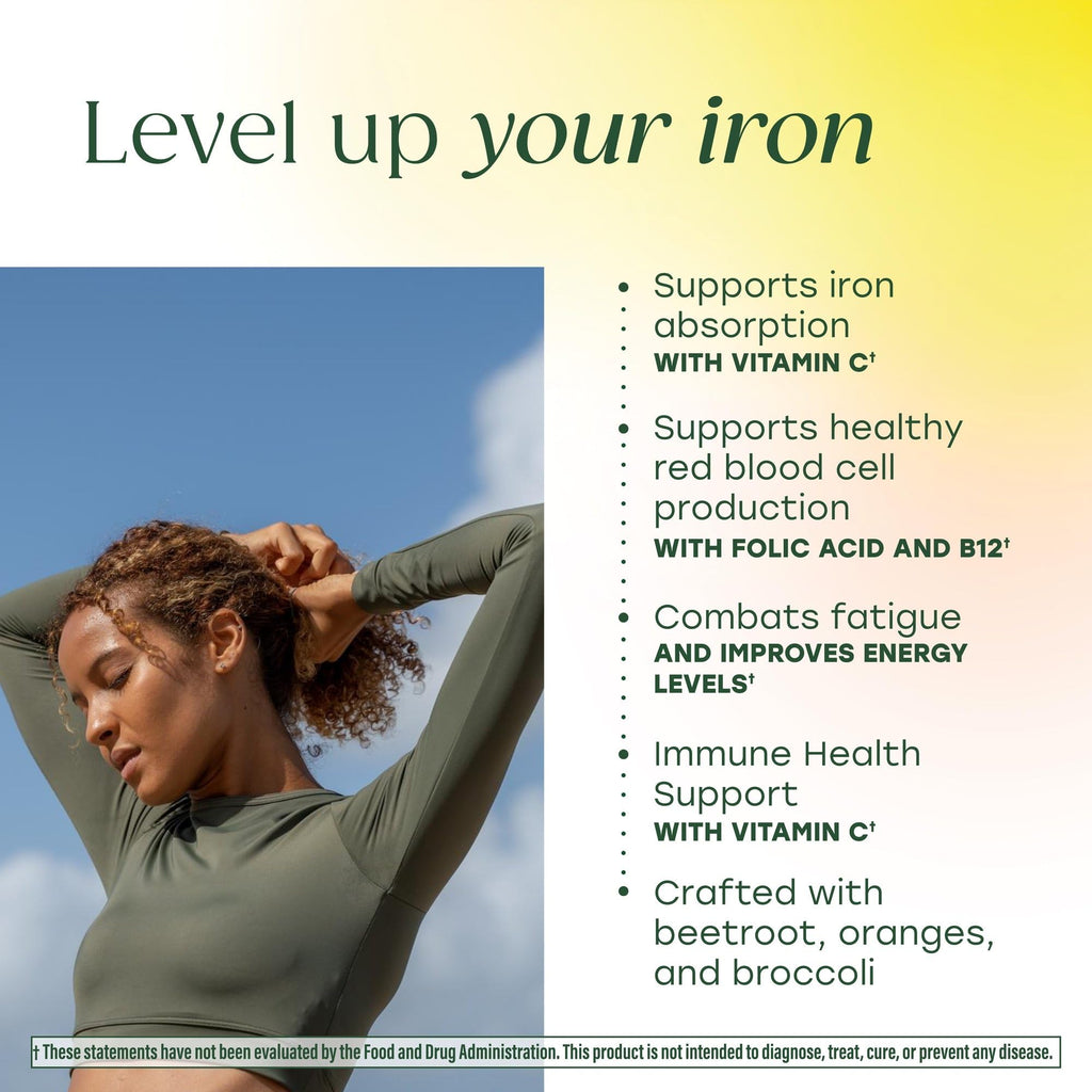 MegaFood Blood Builder Iron Supplement for Women & Men - Increase Iron Levels Without Side Effects - Combats Fatigue - Vitamin B12, Folic Acid & Vitamin C - Vegan - 72 Mini Tablets (36 Servings)