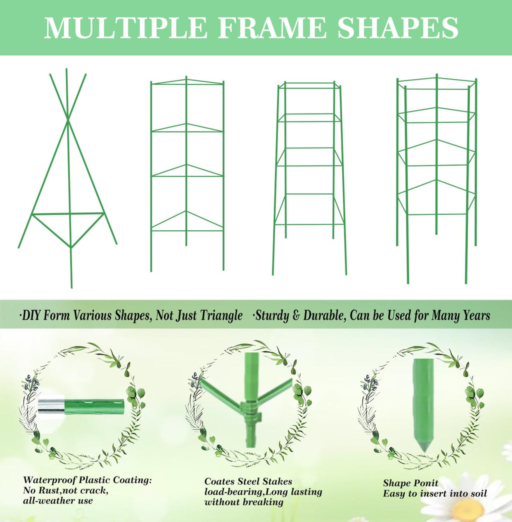 Moirsunt 66Inch Tomato Cage for Garden, 4Pack Plant Support Garden Stakes